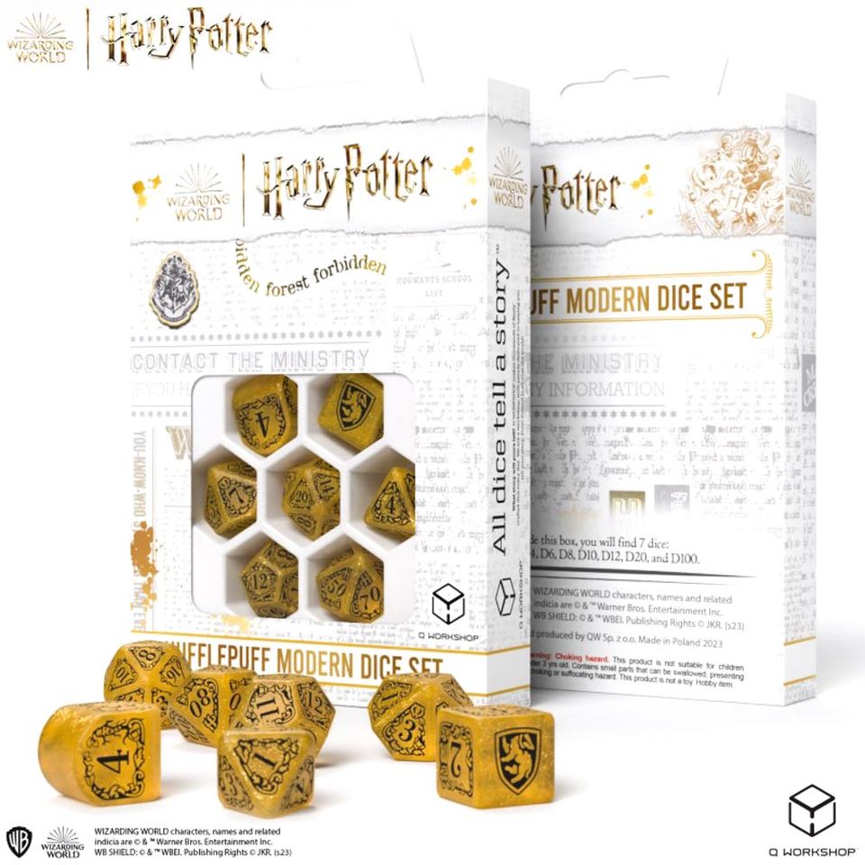 Set de dés : Harry Potter - Hufflepuff (Jaune/Noir) image