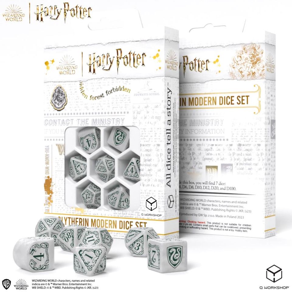 Set de dés : Harry Potter - Slytherin (Blanc/Vert) image