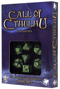 Set de dés : Call of Cthulhu 7th Edition Black and Green