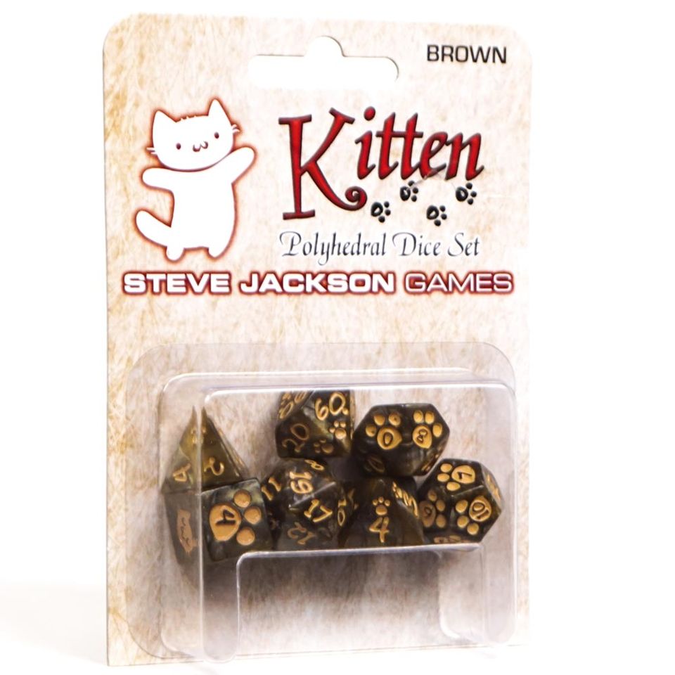 Set de Dés : Kitten Polyhedral Brown / Brun image