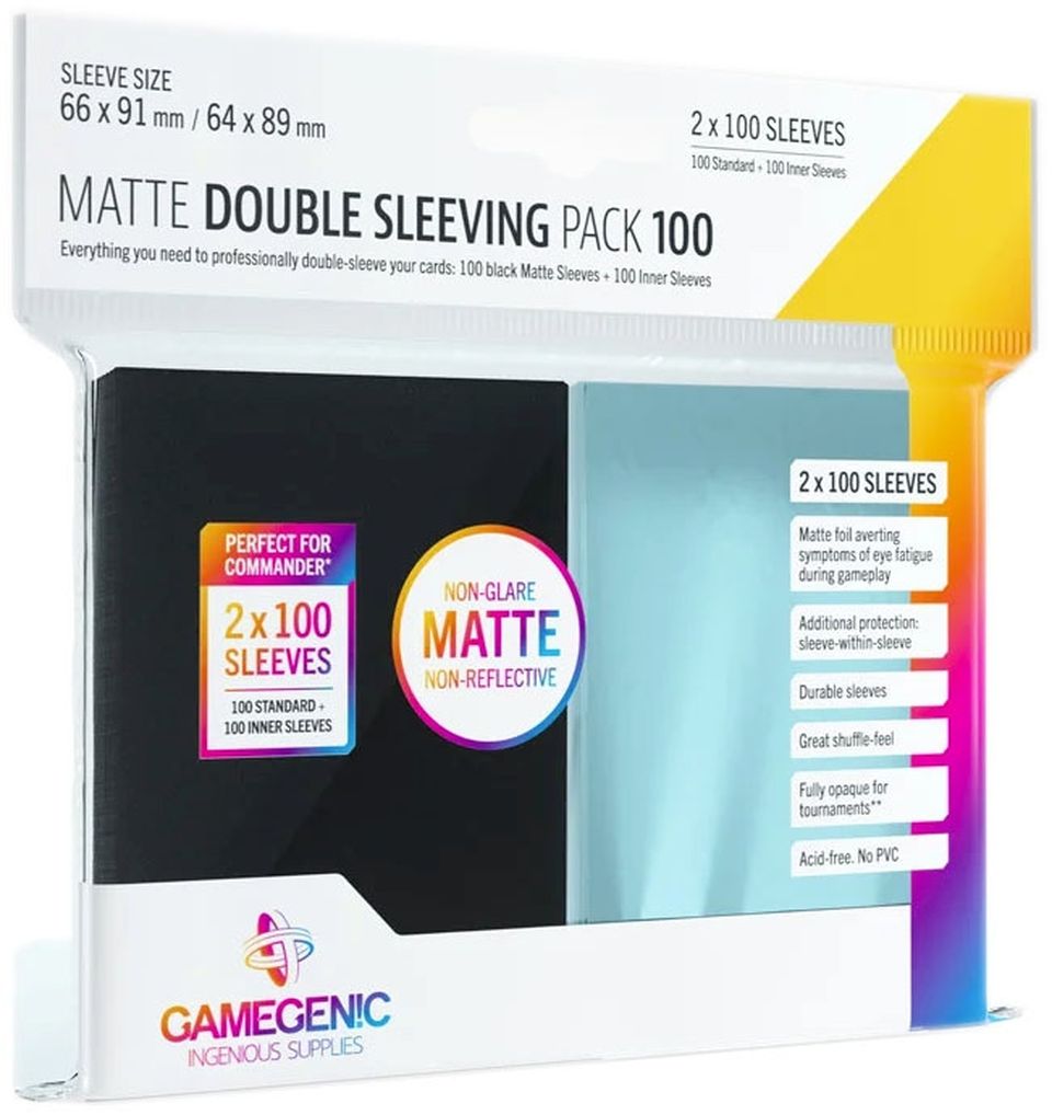 Protège-cartes : Gamegenic Matte Double Sleeving Pack 100 (66x91mm) + 100 (64x89mm) image