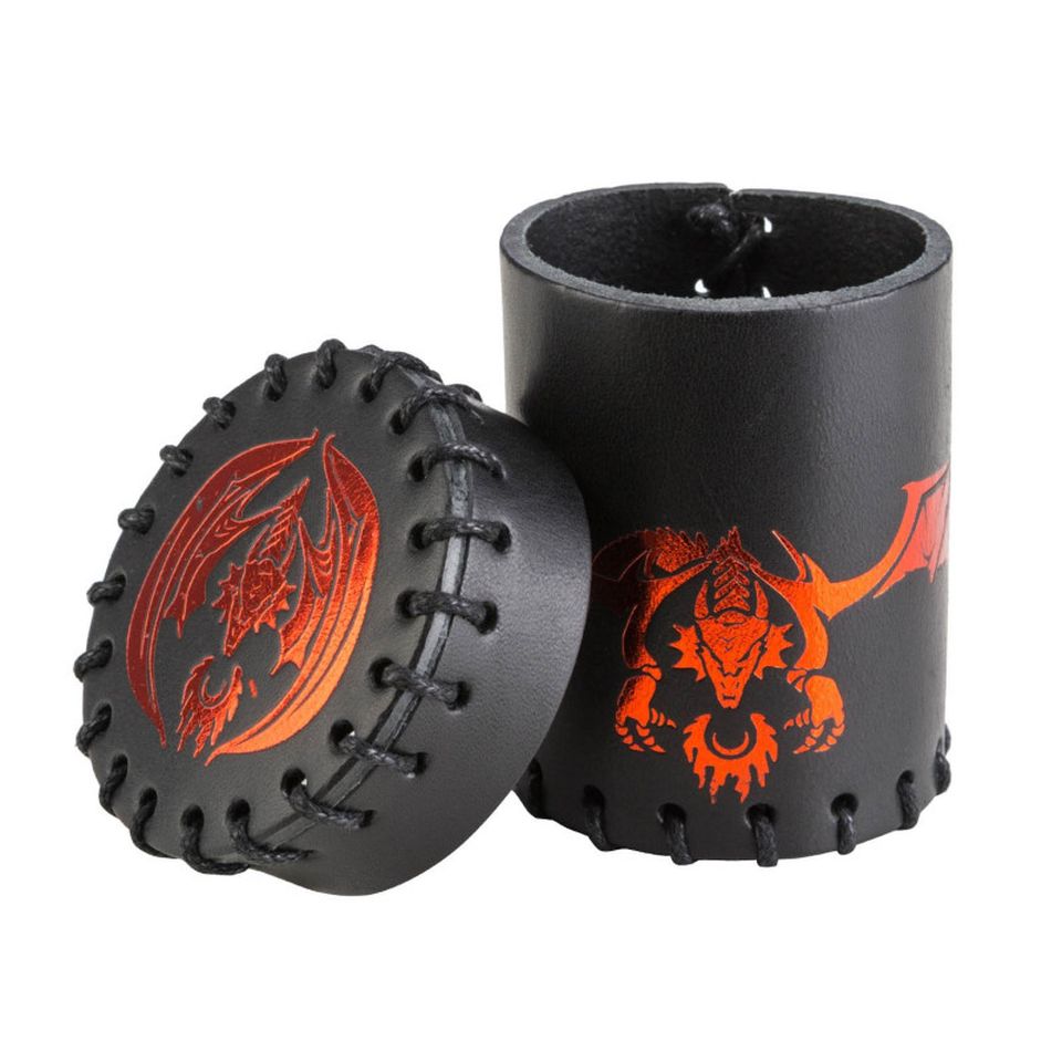 Gobelet à dés : Flying Dragon Black / Red Leather Dice Cup image