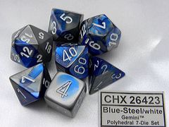 Set de dés : Gemini Blue-Steel/White CHX26423