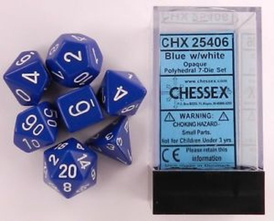 Set de dés : Opaque Blue / White CHX25406 image