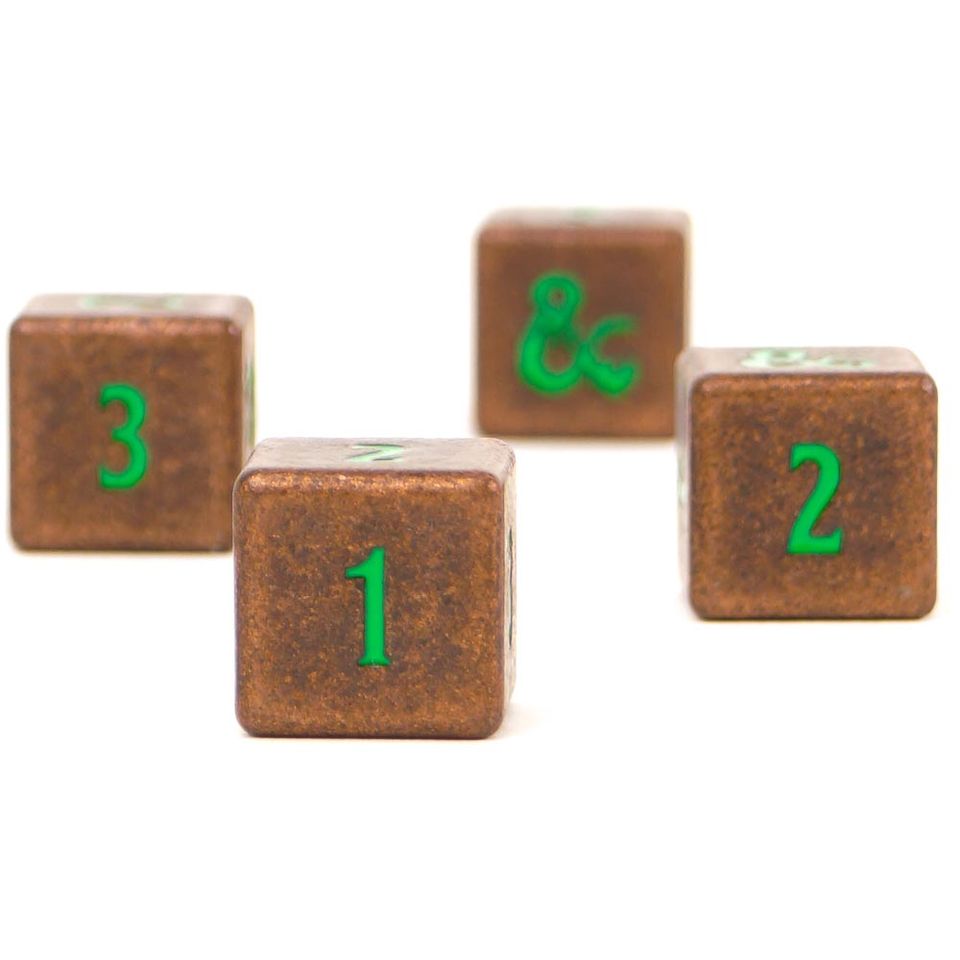 D&D: Heavy Metal Feywild Copper and Green d6 Dice Set image