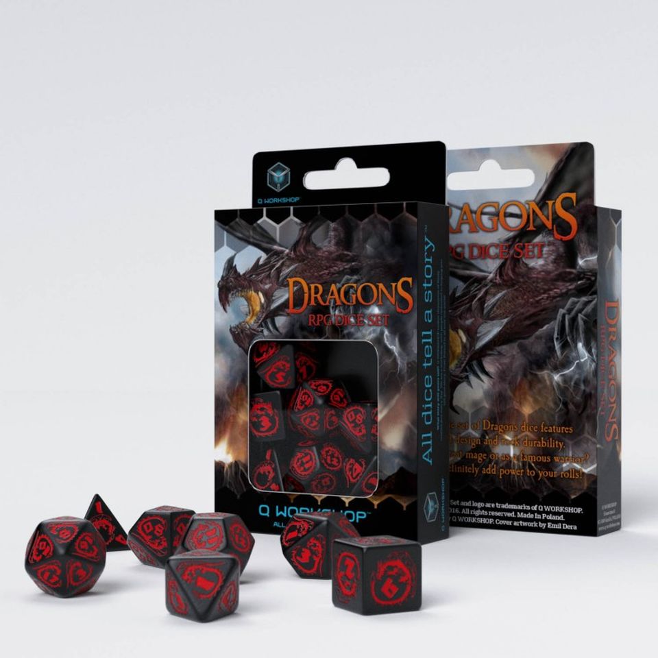 Set de dés : Dragons Onyx (Black / Red) image