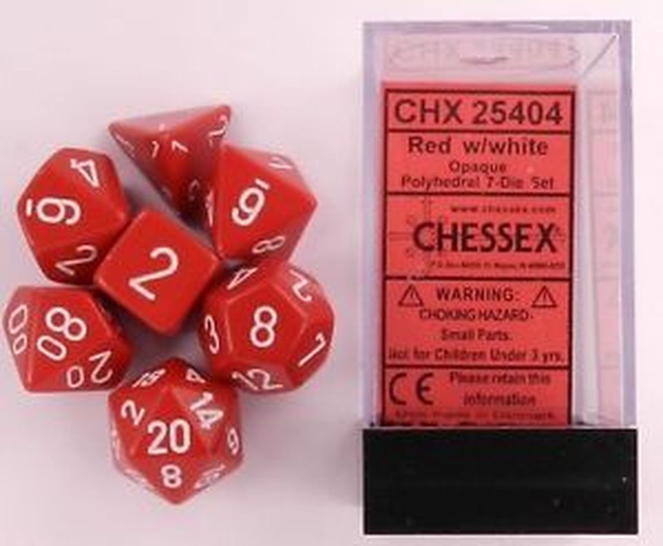 Set de dés : Opaque Red / White CHX25404 image