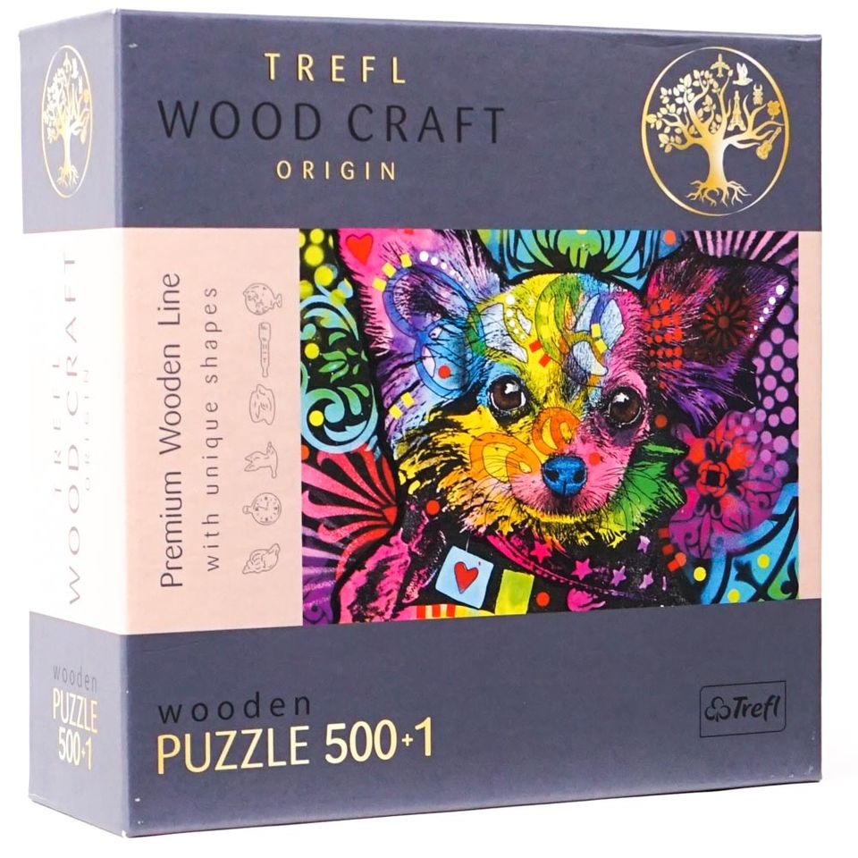 Puzzle 500 pièces en bois - Colorfull Puppy image