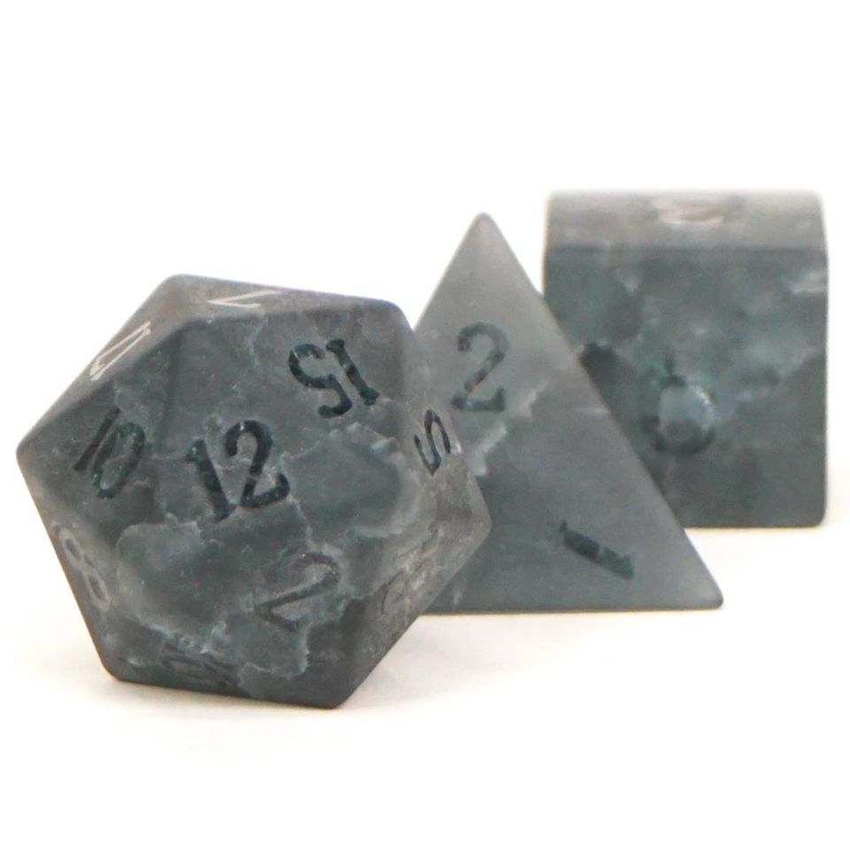 Set de dés minéraux : Verre gelé fissuré noir image