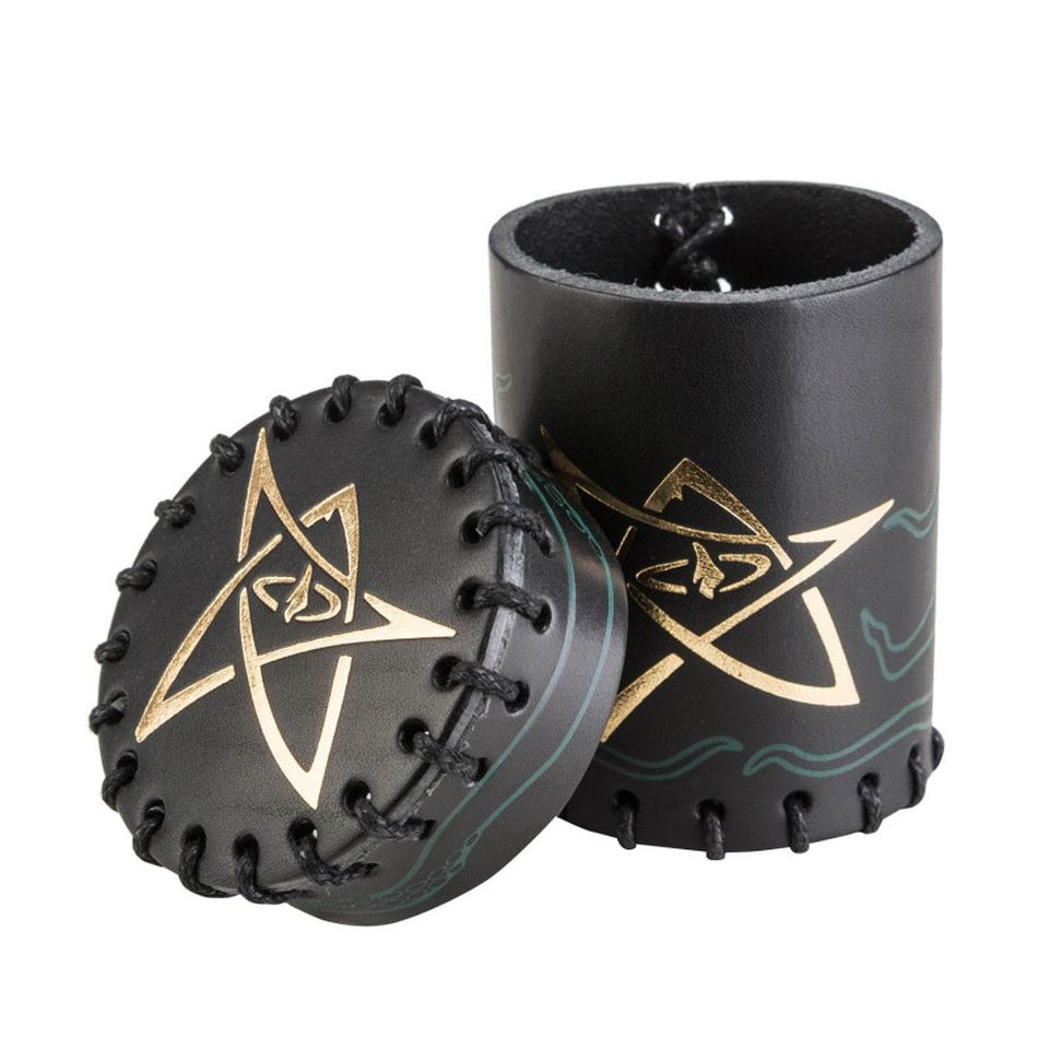 Gobelet à dés : Cthulhu Black / Green Golden Leather Dice Cup image