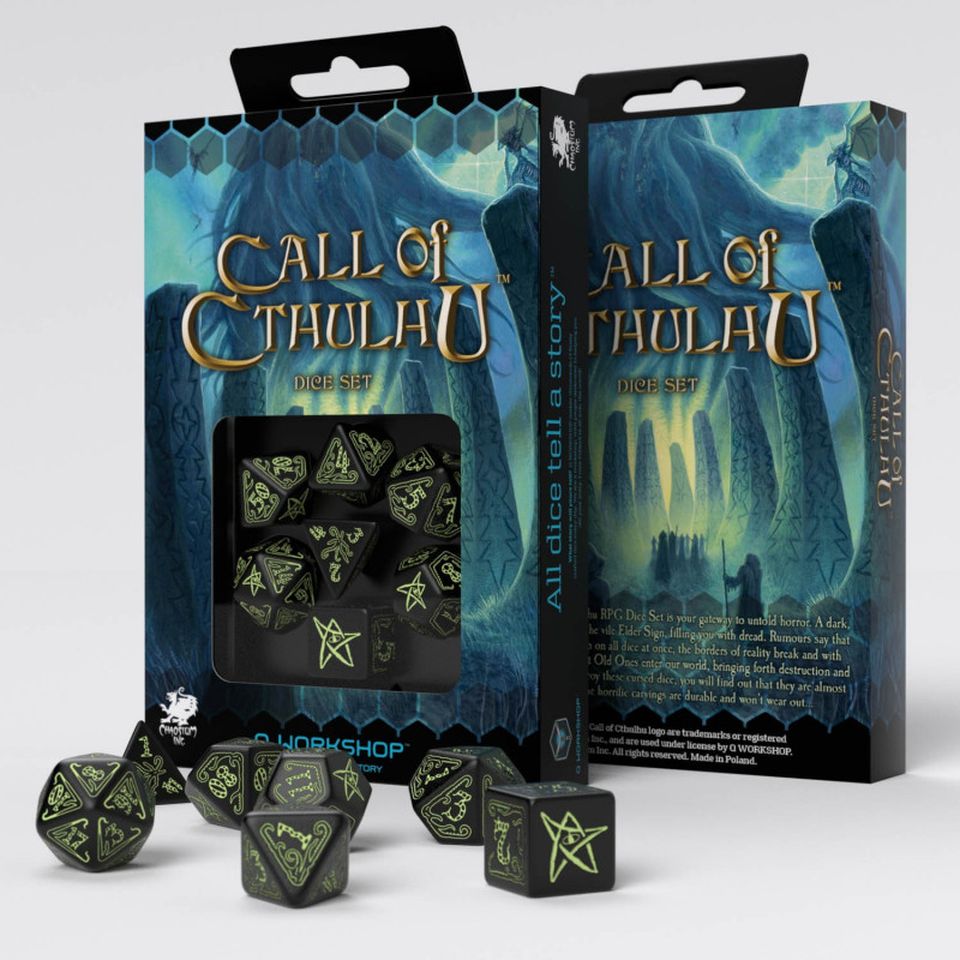 Set de dés : Call of Cthulhu Black / Glow In The Dark image