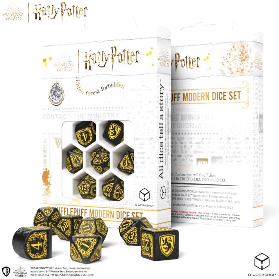 Set de dés : Harry Potter - Hufflepuff (Noir/Jaune) image