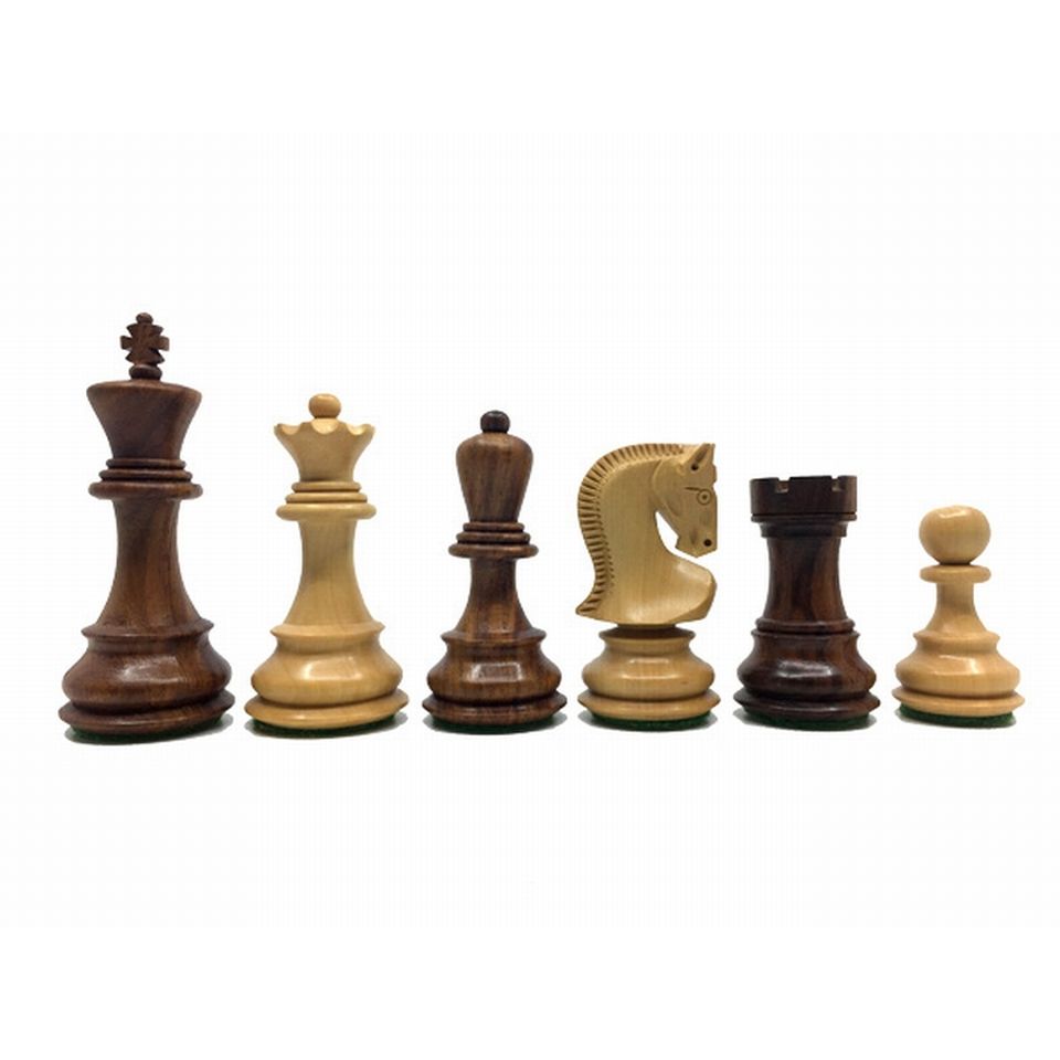 Pièces échecs 95mm Palissandre et Buis Luxe image