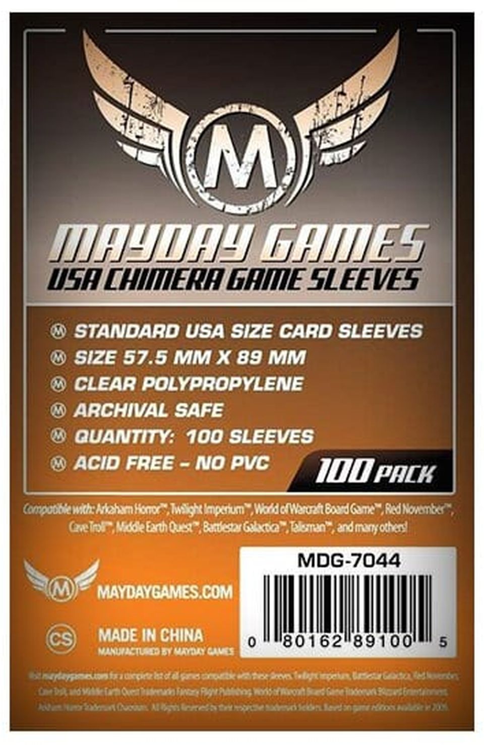 card sleeves 57 x 89 Protège-cartes : Mayday Games 57,5x89mm Chimera and icons easy to read while providing simple everyday protection for frequently played games Premium Standard American Card Sleeves