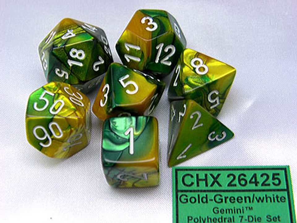 Set de dés : Gemini Gold-Green with White CHX26425 image