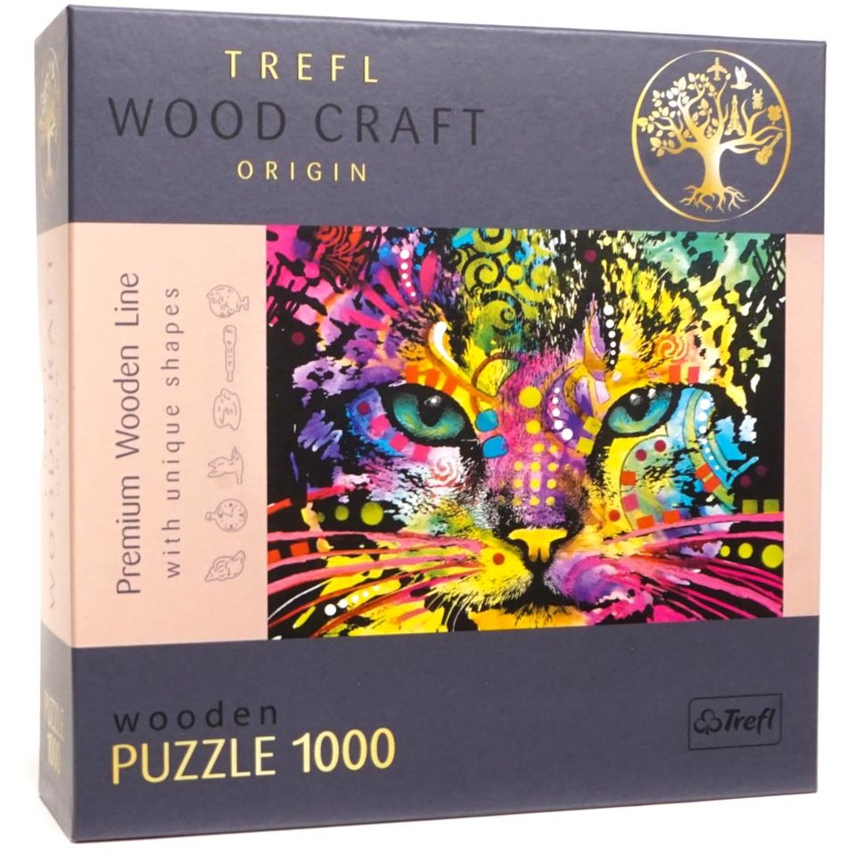 Puzzle 1000 pièces en bois - Colorful Cat image