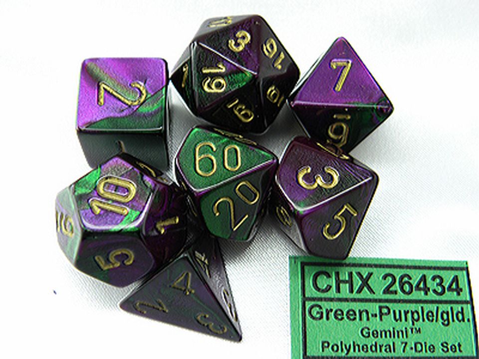 Set de dés : Gemini Green-Purple/Gold CHX26434 image