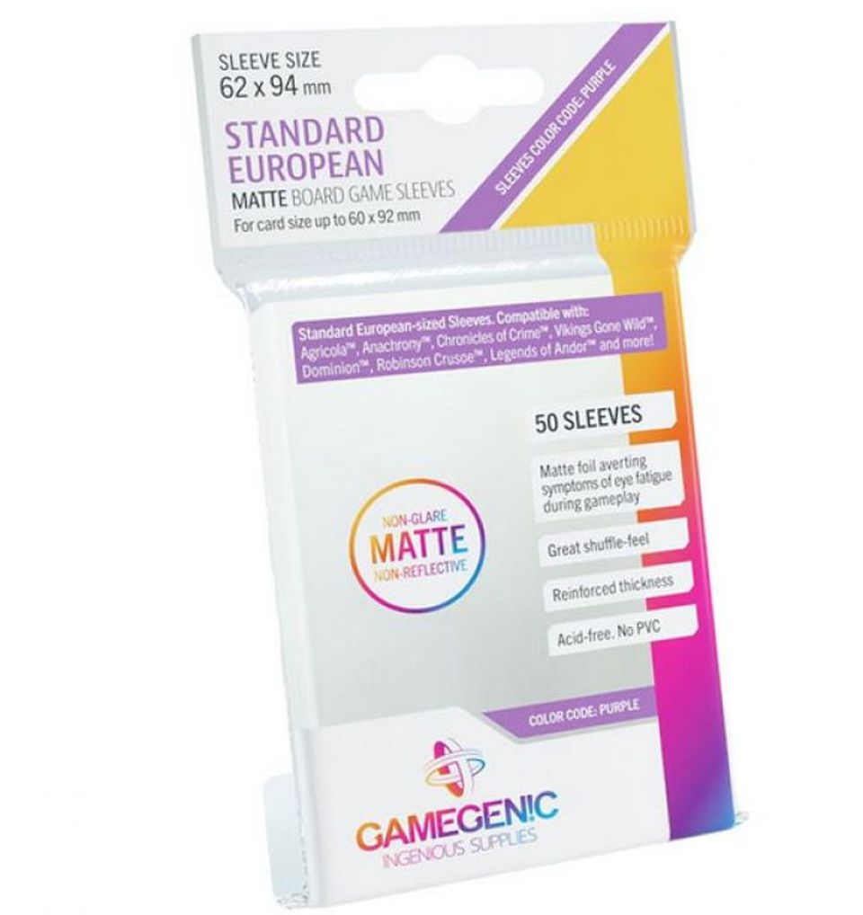 Protège-cartes : Gamegenic Standard European Matte Sleeves (62x94mm) image