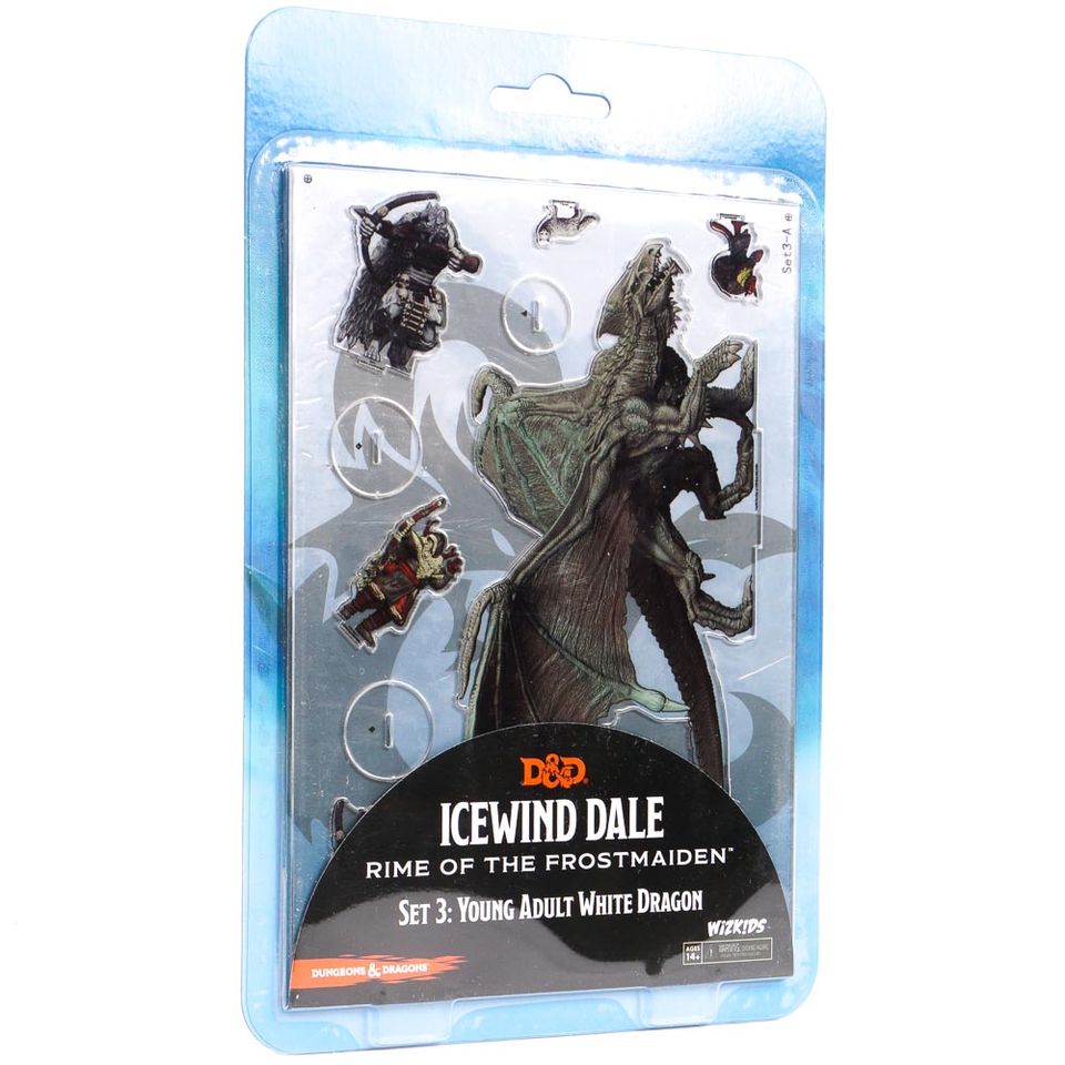 D&D Idols of the Realms 2D Minis: Icewind Dale Rime of the Frostmaiden Young Adult White Dragon image