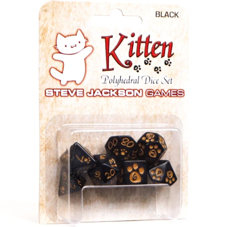 Set de Dés : Kitten Polyhedral Black / Noir image