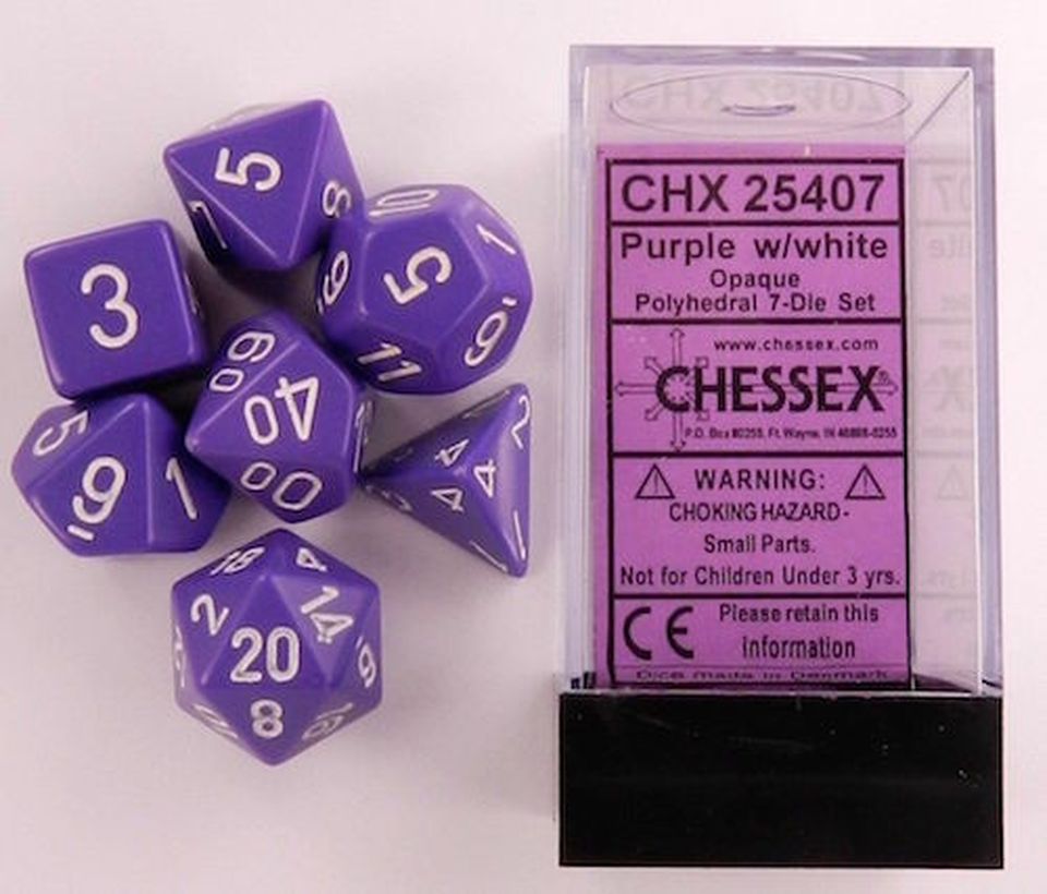 Set de dés : Opaque Purple / White CHX25407 image