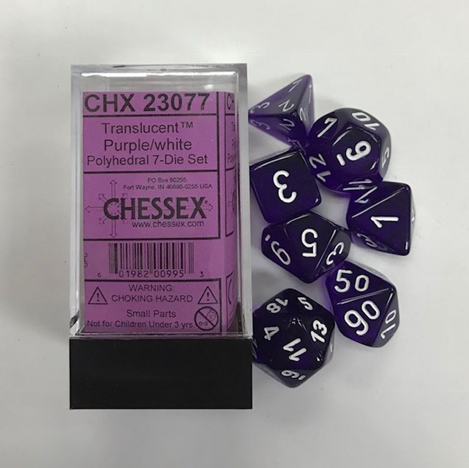 Set de dés : Translucent Purple/White CHX23077 image